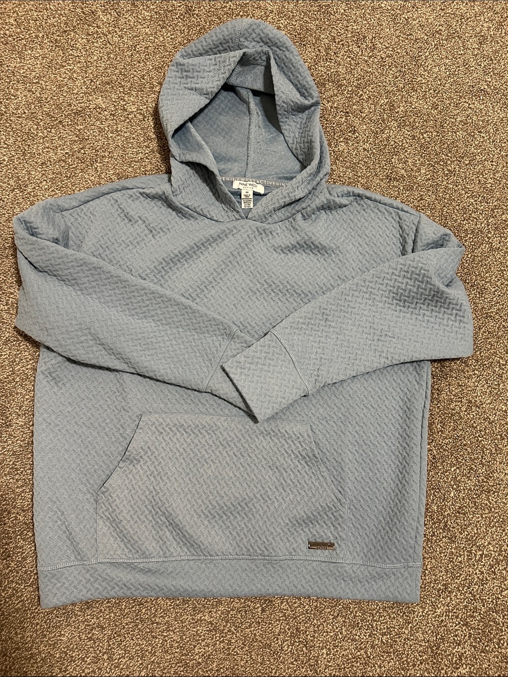 Nine West Teal Relaxed Pullover Hoodie Women Size M